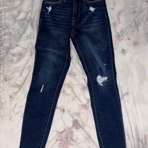 Distressed Dark Blue Women's Jeans